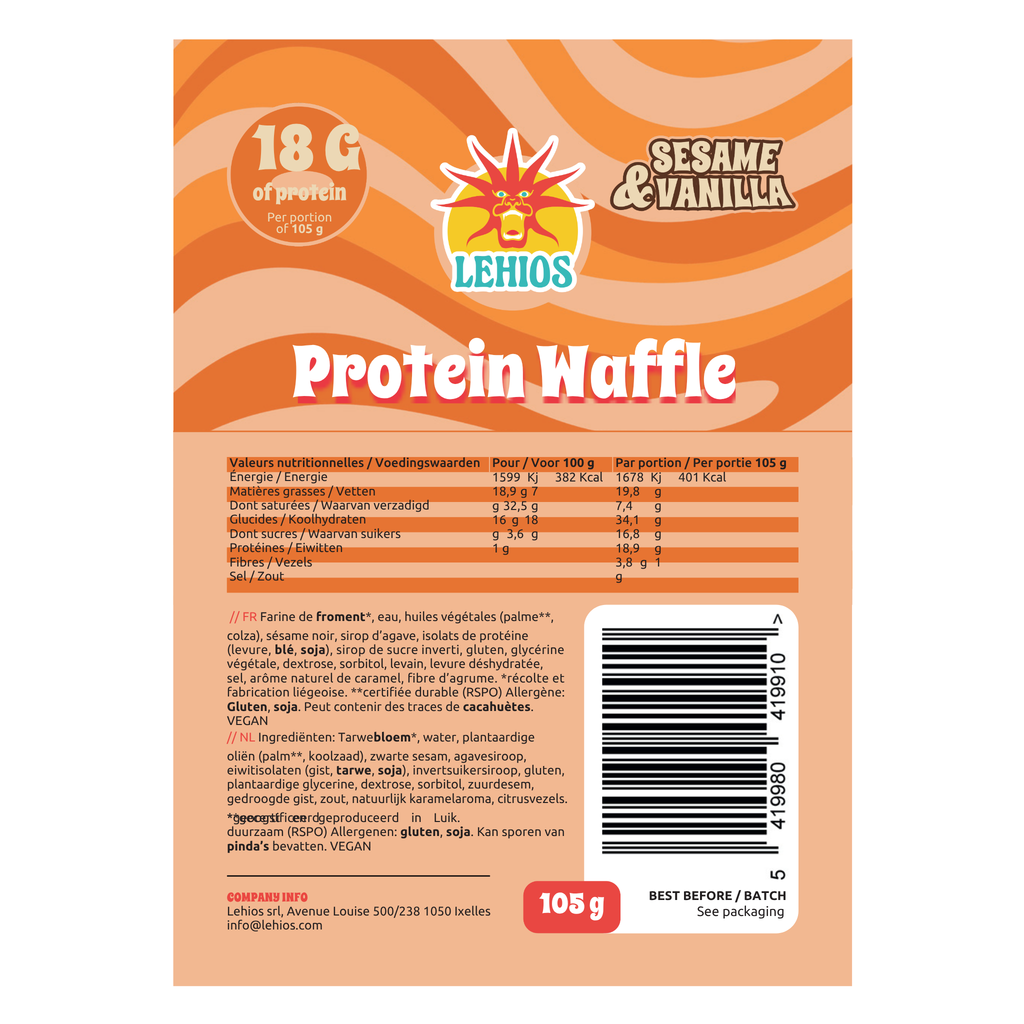 Gaufres Protéinées (8 pièces): Sesame & Vanilla