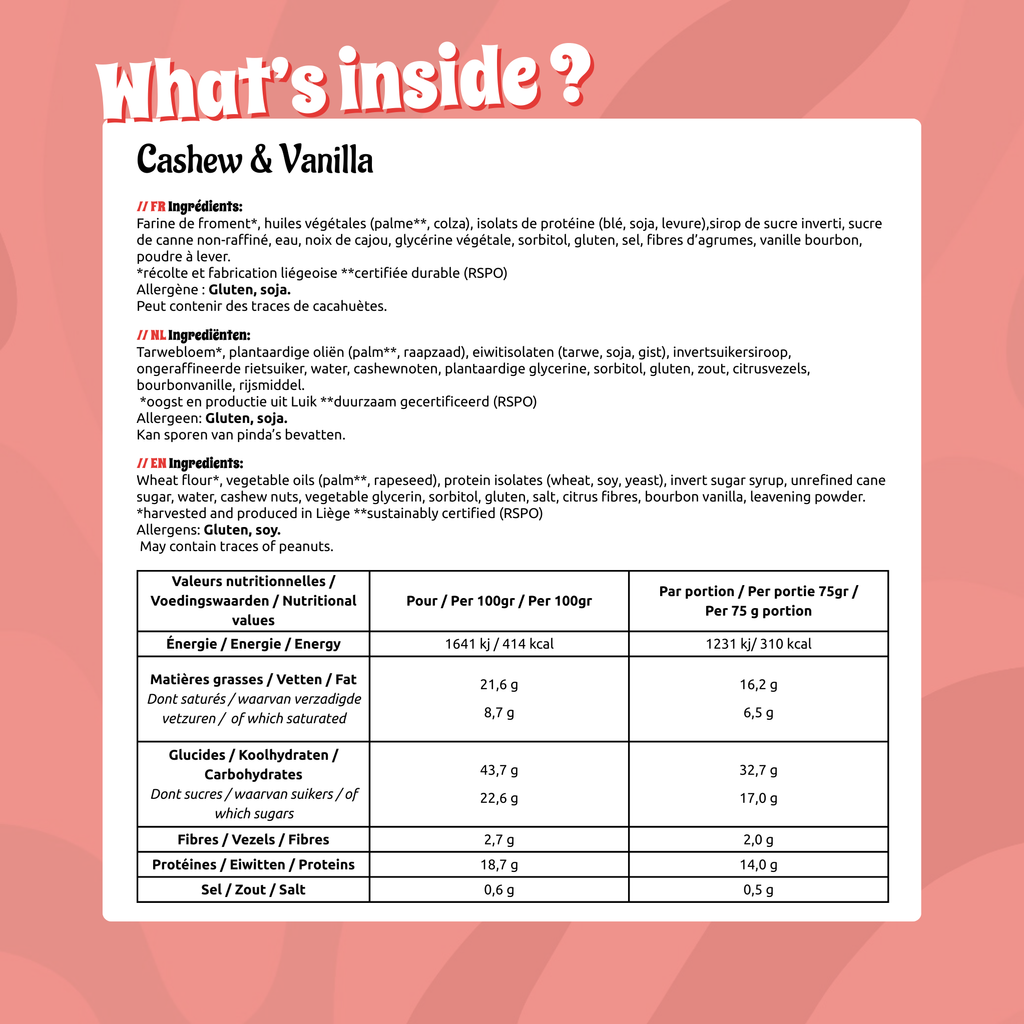 Cookies Protéinés (12 pièces): Cashew & Vanilla