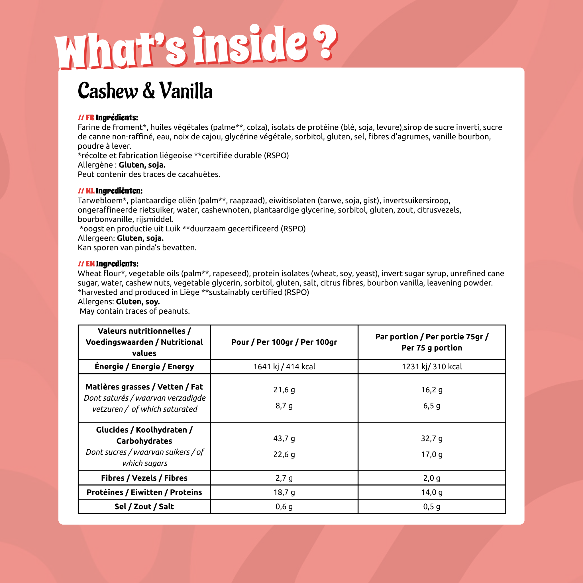 Cookies Protéinés (12 pièces): Cashew & Vanilla